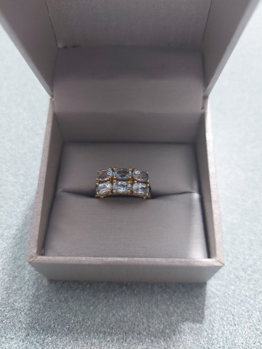 Six stone aquamarine gold vermeil rings 45.00 EACH